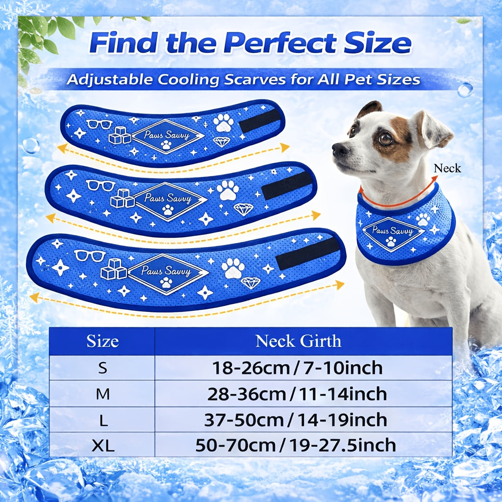 PVA Cooling Dog Scarf - Instant Ice Cooling Bandana for Summer Walks