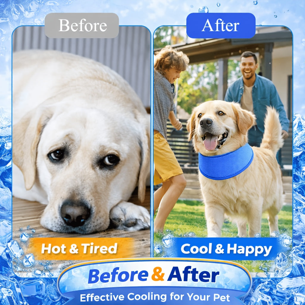 PVA Cooling Dog Scarf - Instant Ice Cooling Bandana for Summer Walks