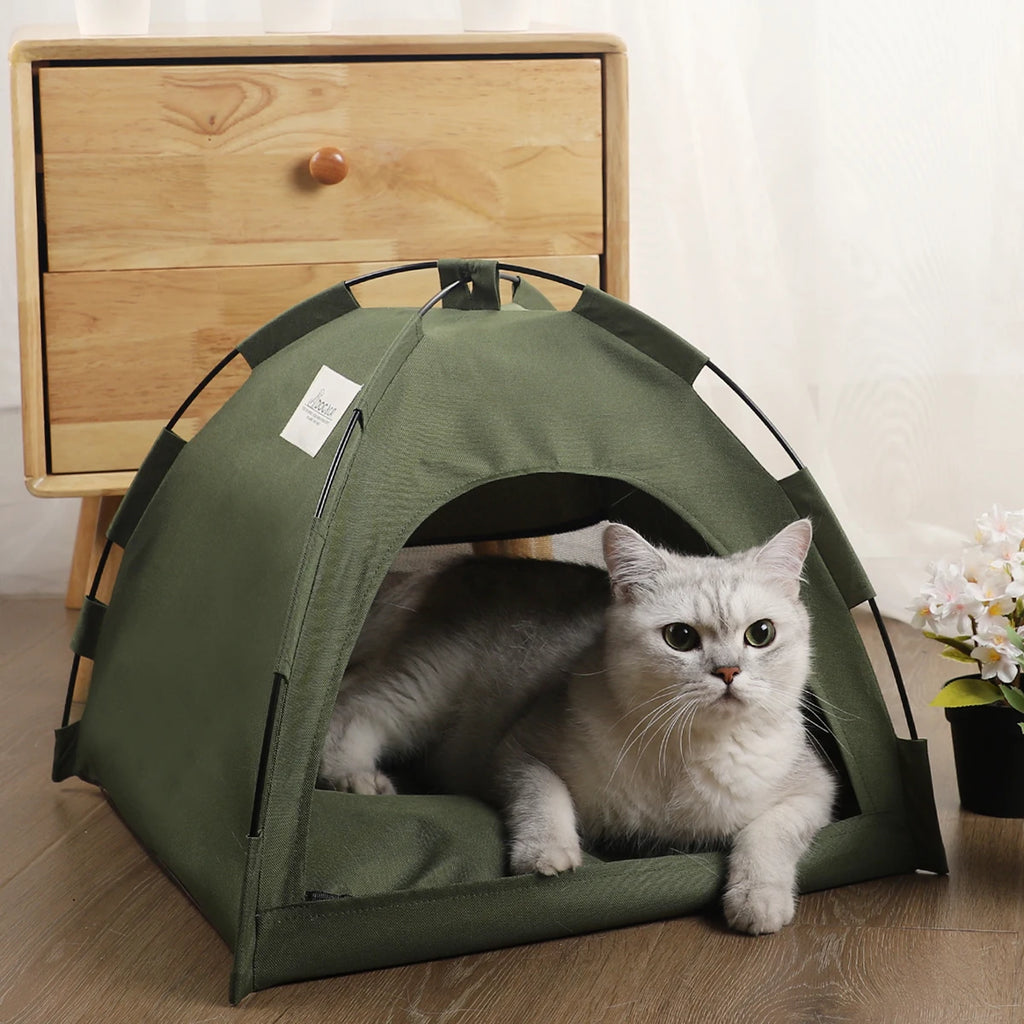 Clamshell Cat Tent Bed - Cozy Warm Cave House for Cats & Kittens