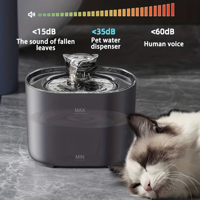 2.2L Smart Pet Water Fountain - Ultra-Quiet Filtered Drinking Fountain for Cats & Dogs