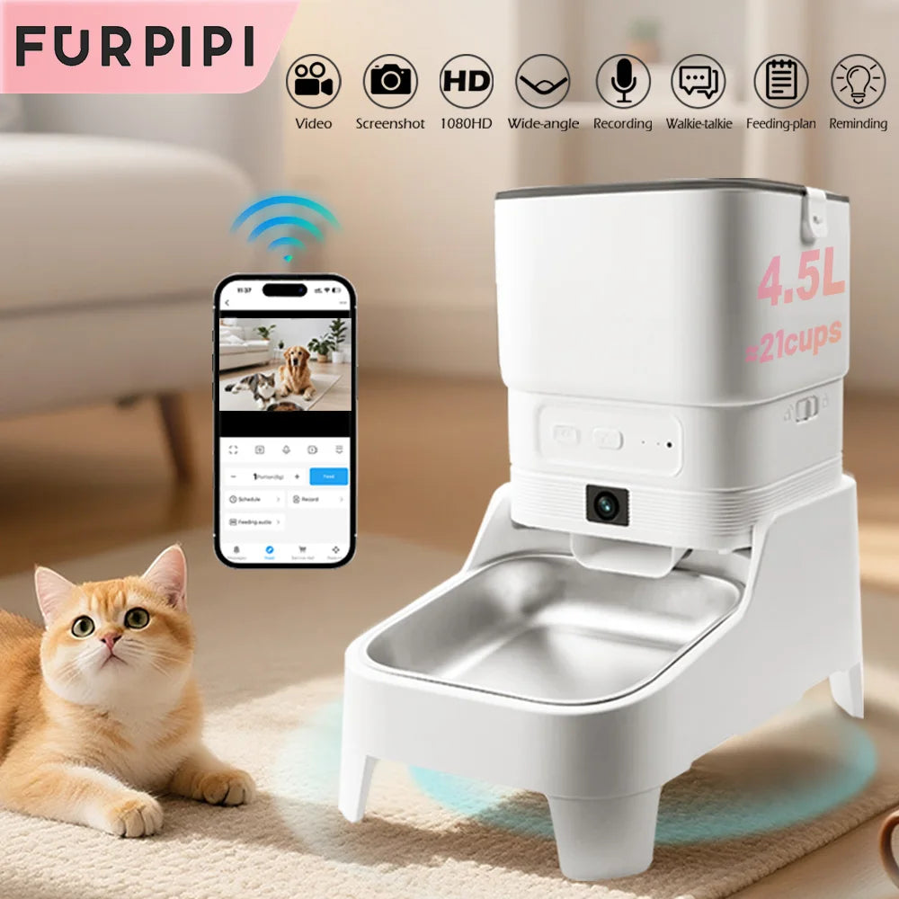 FURPIPI Smart Pet Feeder with Camera — App Control & Auto Dispenser