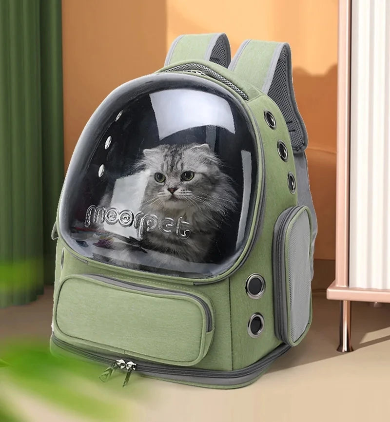 Breathable Cat Carrier Backpack — Transparent Travel Bag for Cats & Small Dogs