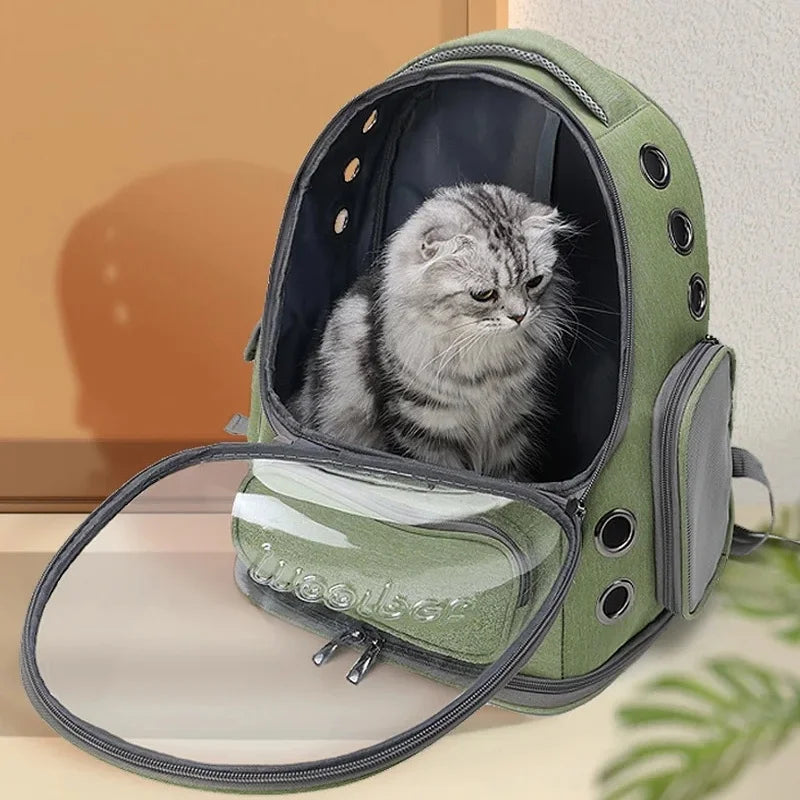 Breathable Cat Carrier Backpack — Transparent Travel Bag for Cats & Small Dogs