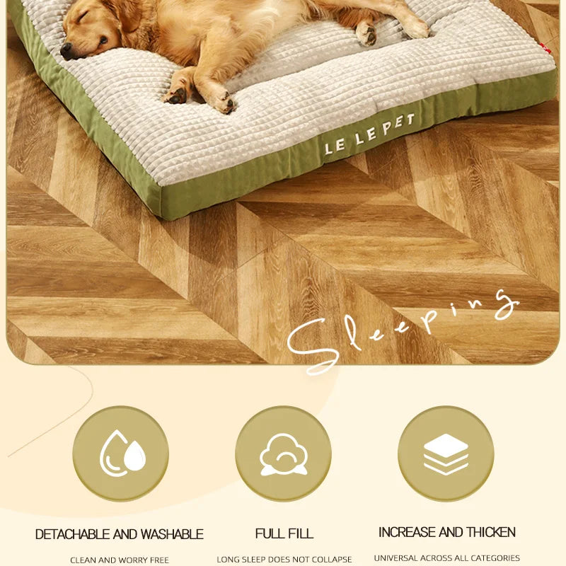 HOOPET Winter Dog Bed - Soft Fleece Pet Blanket with Detachable Cushion Mat for Small, Medium & Large Dogs