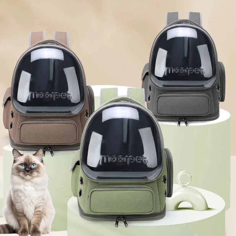 Breathable Cat Carrier Backpack — Transparent Travel Bag for Cats & Small Dogs