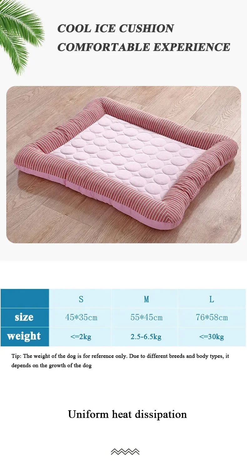 Cooling Mat for Dogs & Cats - Ice Silk Summer Sleep Pad, Soft & Breathable Pet Blanket