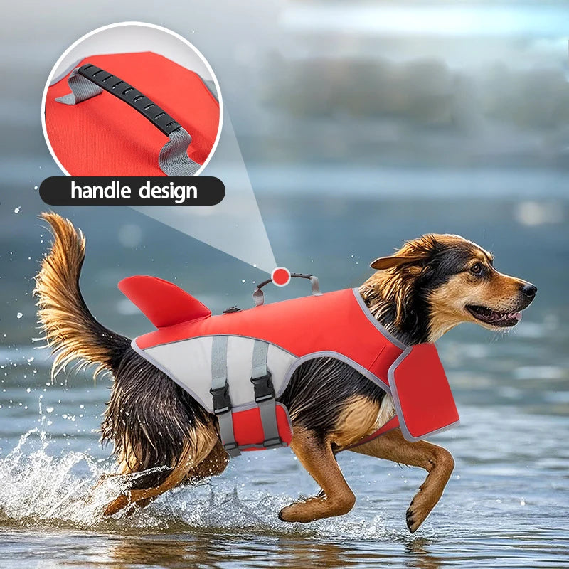 Shark Fin Dog Life Jacket — Safety Swim Vest for Dogs