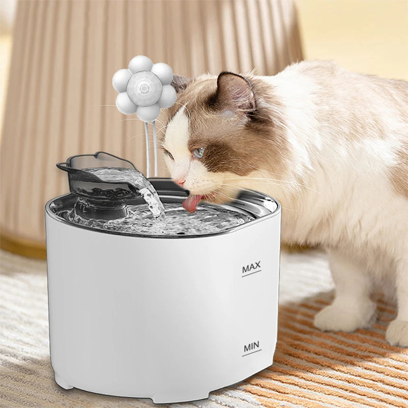2.2L Smart Pet Water Fountain - Ultra-Quiet Filtered Drinking Fountain for Cats & Dogs