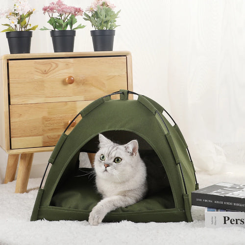 Clamshell Cat Tent Bed - Cozy Warm Cave House for Cats & Kittens