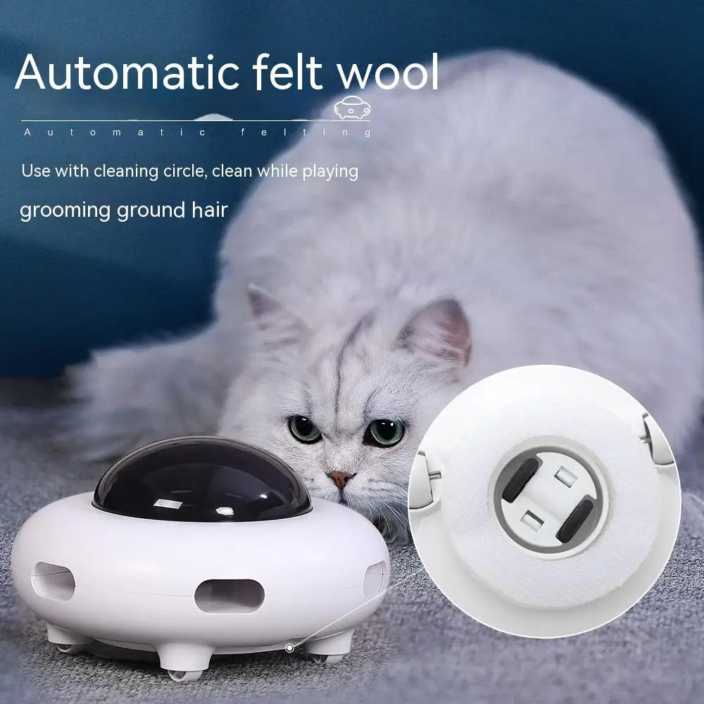 Smart UFO Cat Teaser Toy — Auto-Rotating with Replaceable Feather