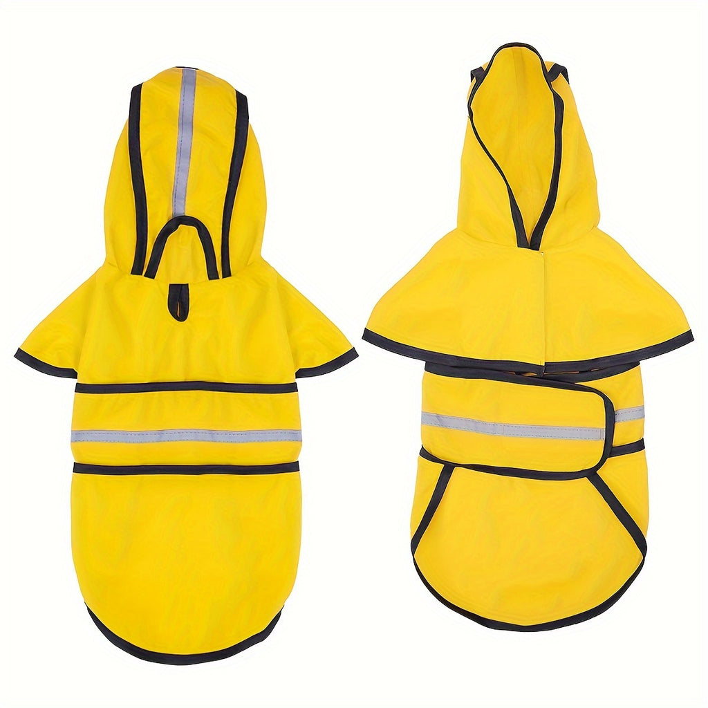 Hooded Dog Raincoat - Lightweight Reflective Waterproof Coat for Small to Large Dogs