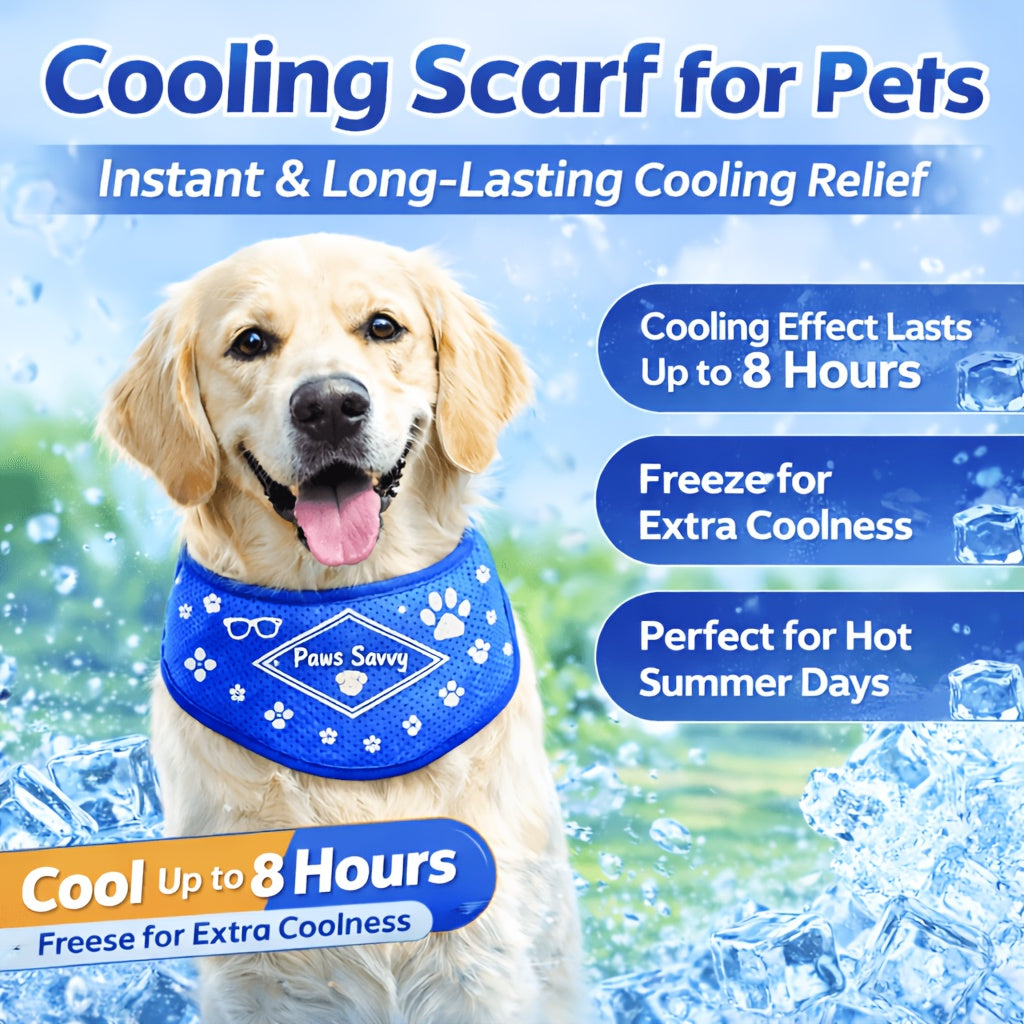 PVA Cooling Dog Scarf - Instant Ice Cooling Bandana for Summer Walks