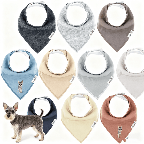 10-Pack Solid Color Pet Bandana Bibs